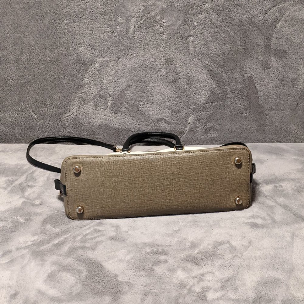 Coach Sierra Satchel Bag Crossbody Cream,  Black, and Gray Cross Grain Leather - Picture 3 of 15